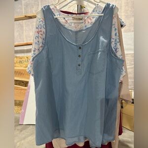 Denim Button Tank